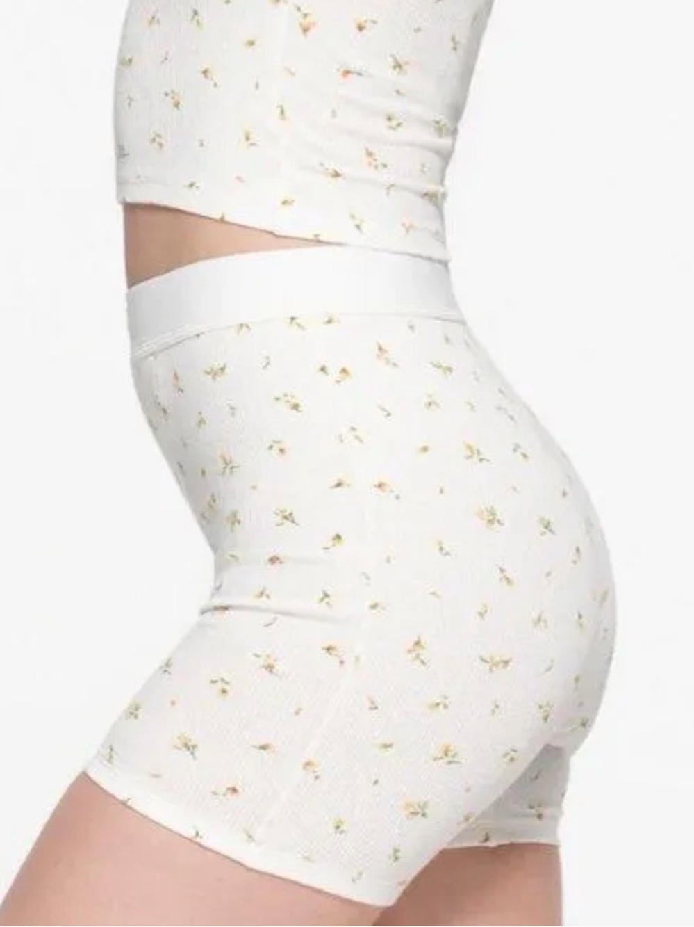 SKIMS COTTON RIB BOXER | MARIGOLD ROSEBUD PRINT